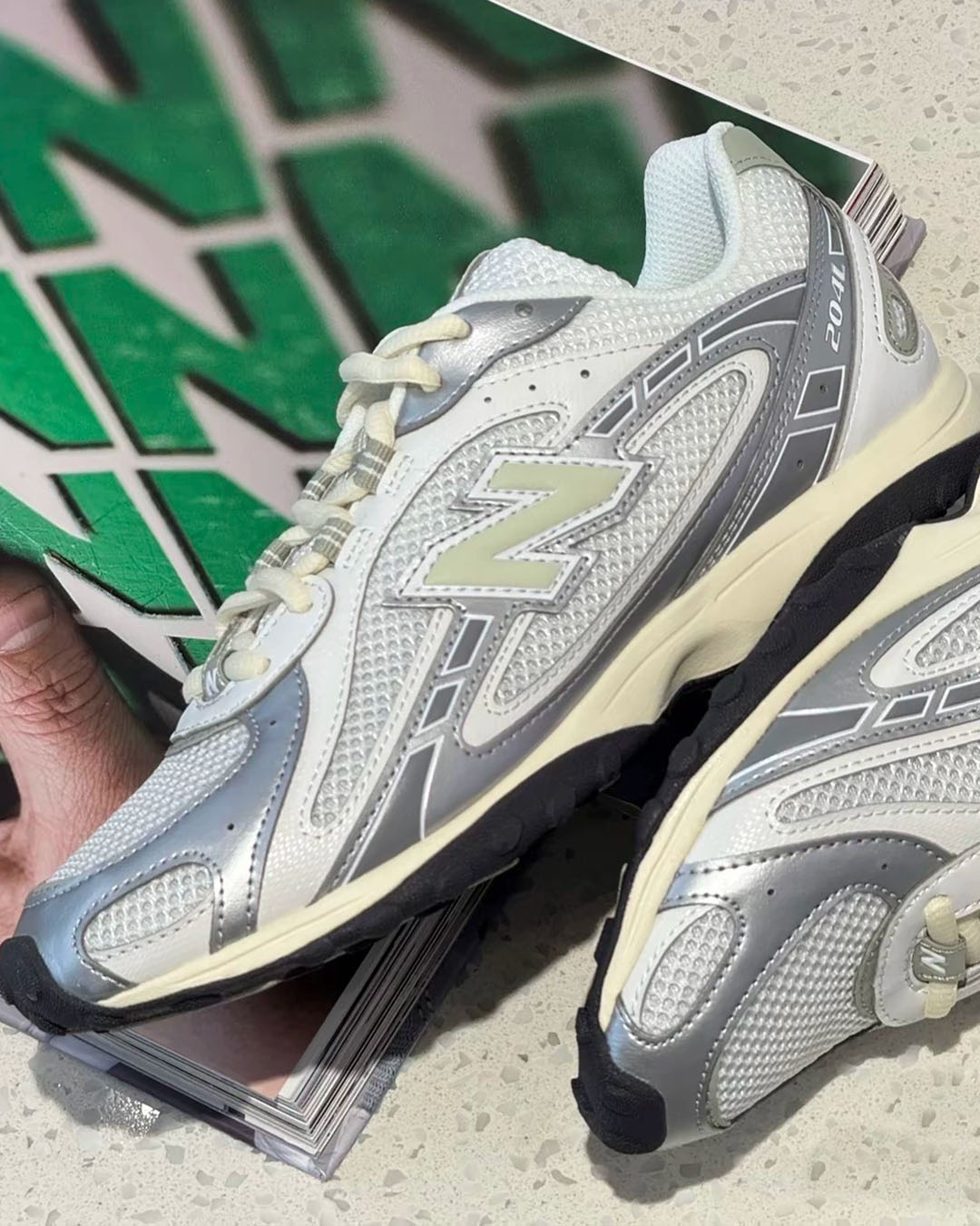 New Balance 204L 'Silver Metallic Sage Green'